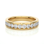 Load image into Gallery viewer, Round Stone Women's Moissanite Band yellow gold
