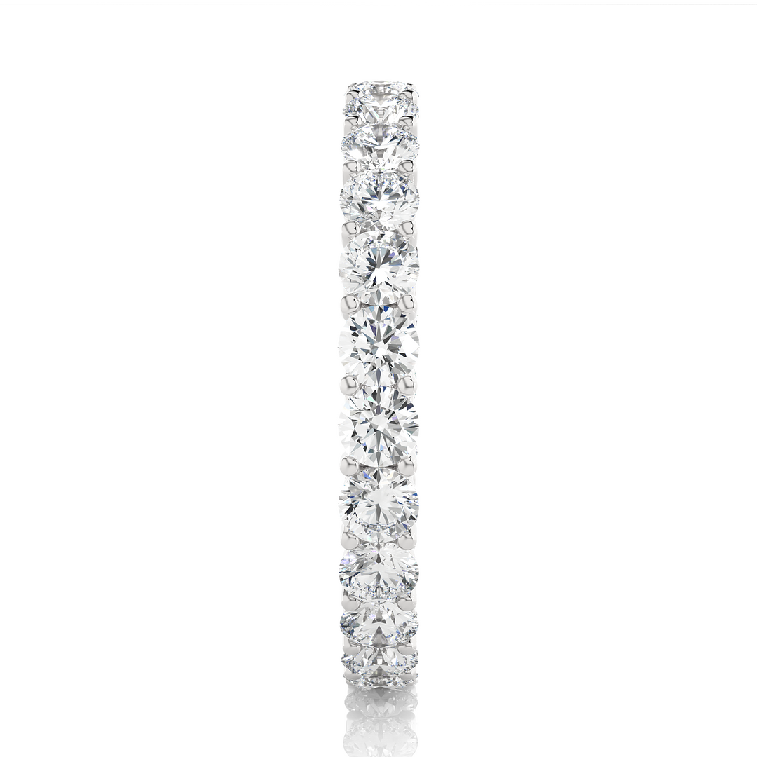 2 Ct Filigree Design Round Moissanite Eternity Band In White Gold