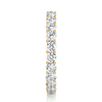 Load image into Gallery viewer, 2 Carat Filigree Design Round Moissanite Eternity Band In Yellow Gold
