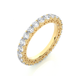 Load image into Gallery viewer, Round Stone filigree Pattern Moissanite Ring yellow gold

