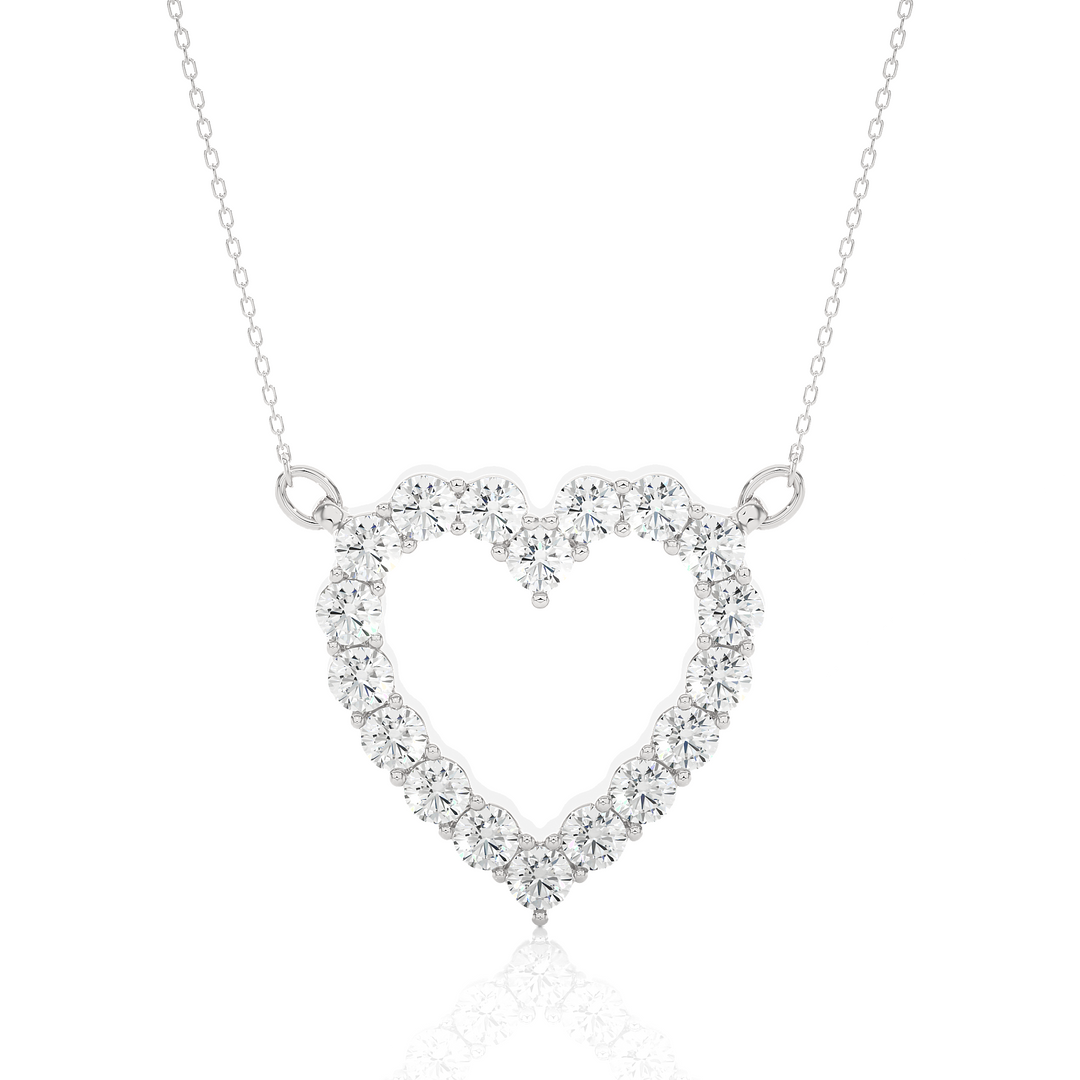 0.50 Ct Heart Shape Round Moissanite Pendant In Rose Gold