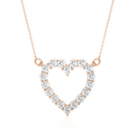 Load image into Gallery viewer, 0.50 Ct Heart Shape Round Moissanite Pendant In Rose Gold
