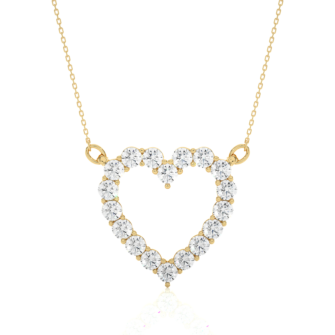 0.50 Ct Heart Shape Round Moissanite Pendant In Silver