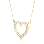 Load image into Gallery viewer, Round Stone heart Shape Moissanite Pendant yellow gold
