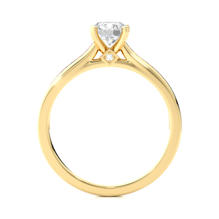 Round Stone with Bridge Accent Moissanite Ring yellow gold