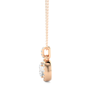 Round Stone with Halo Moissanite Pendant rose gold
