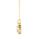Load image into Gallery viewer, Round Stone with Halo Moissanite Pendant yellow gold
