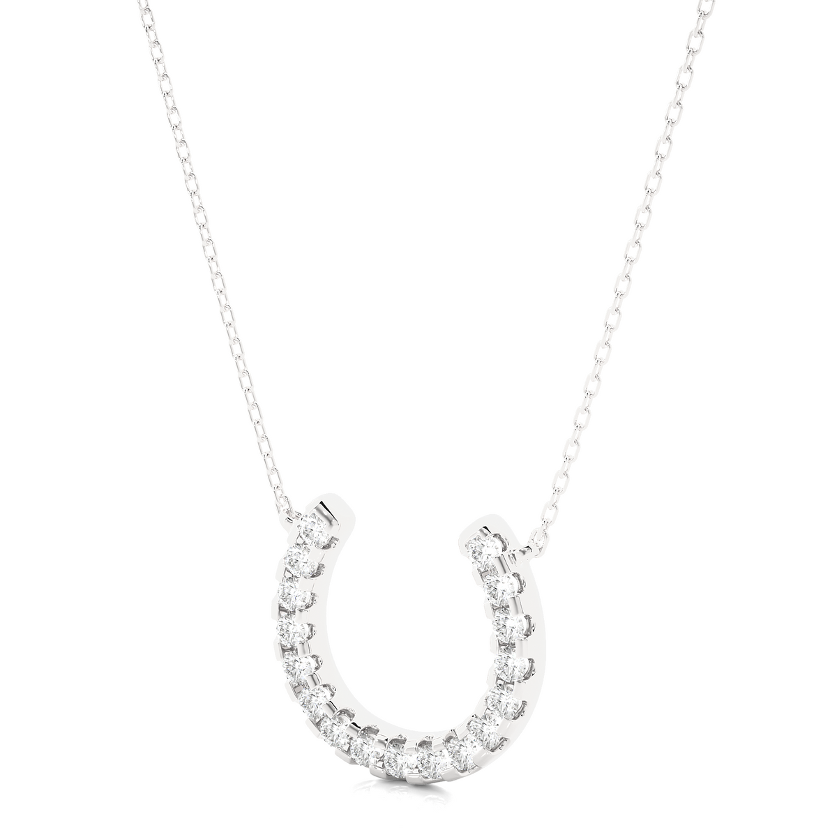 Round stone with horse shoe design pendant silver