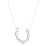 Load image into Gallery viewer, Round Stone with Horse Shoe Design Pendant silver
