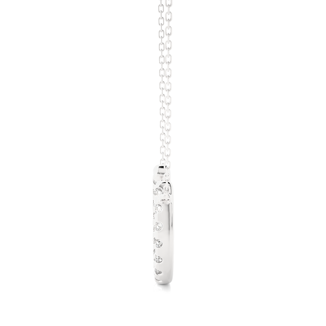 Round Stone with Horse Shoe Design Pendant silver
