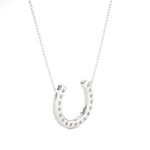 Load image into Gallery viewer, Round Stone with Horse Shoe Design Pendant white gold
