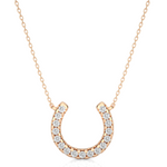Load image into Gallery viewer, 0.5 Ct Horse Shoe Design Round Stone Moissanite Pendant In White Gold
