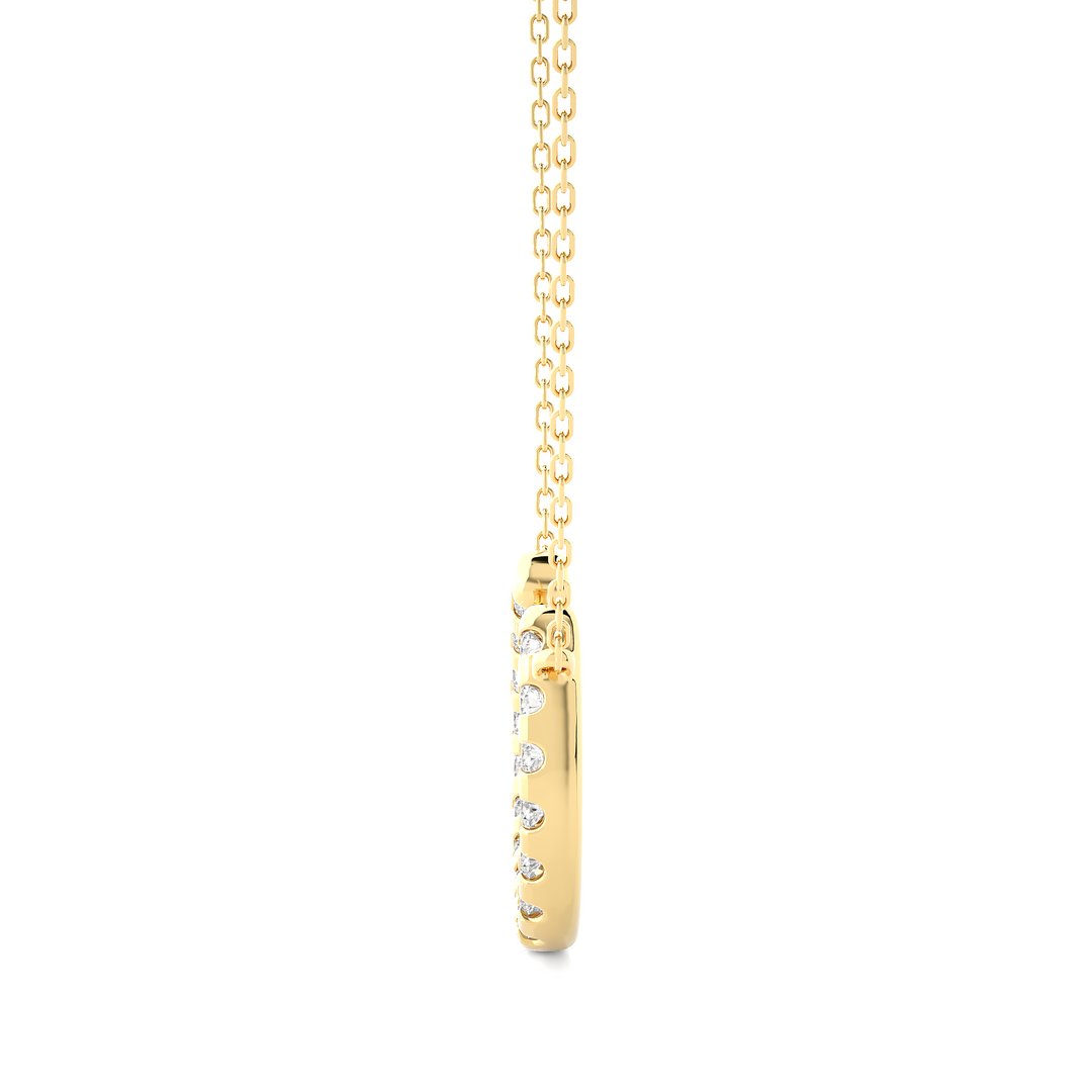 Round Stone with Horse Shoe Design Pendant yellow gold