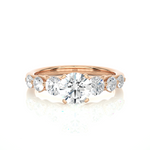 Load image into Gallery viewer, 2 Carat Round Cut Moissanite Seven Stone Engagement Ring In White Gold
