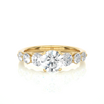 Load image into Gallery viewer, 2 Carat Round Cut Moissanite Seven Stone Engagement Ring In White Gold
