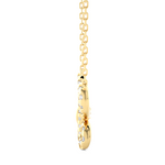 Load image into Gallery viewer, 0.5 Ct Scallop Pave Butterfly Shape Moissanite Pendant In Yellow Gold
