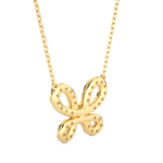Load image into Gallery viewer, Scallop Pave Butterfly Shape Moissanite Pendant yellow gold
