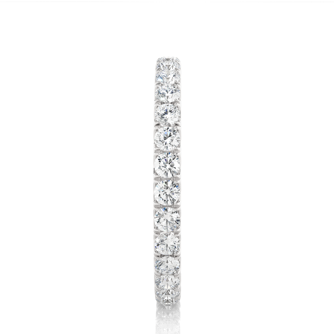 1.50 Carat Scalloped Paved Moissanite Full Eternity Band in White Gold For Women's