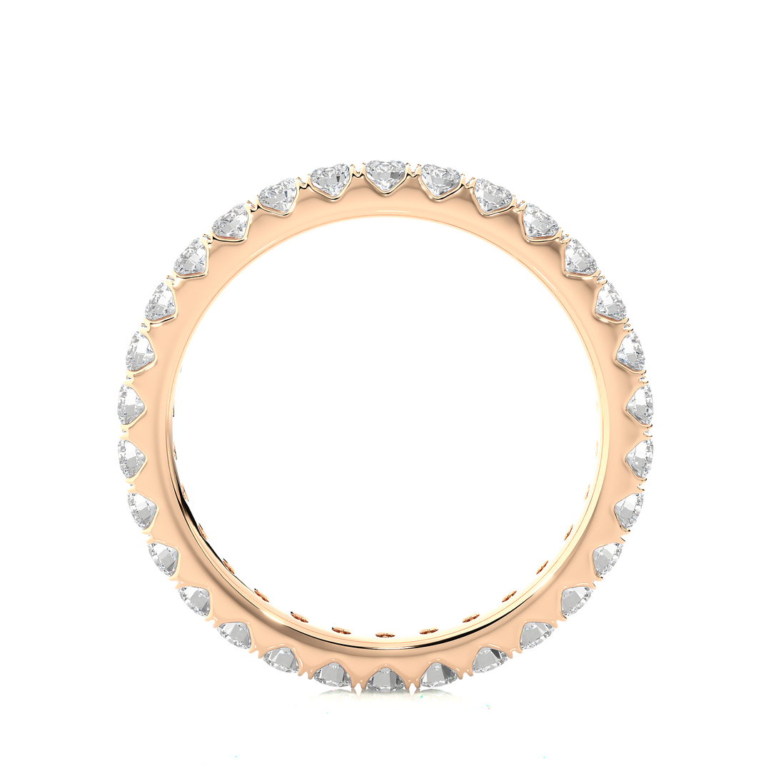 Scalloped Paved Women's Moissanite Eternity Ring rose gold