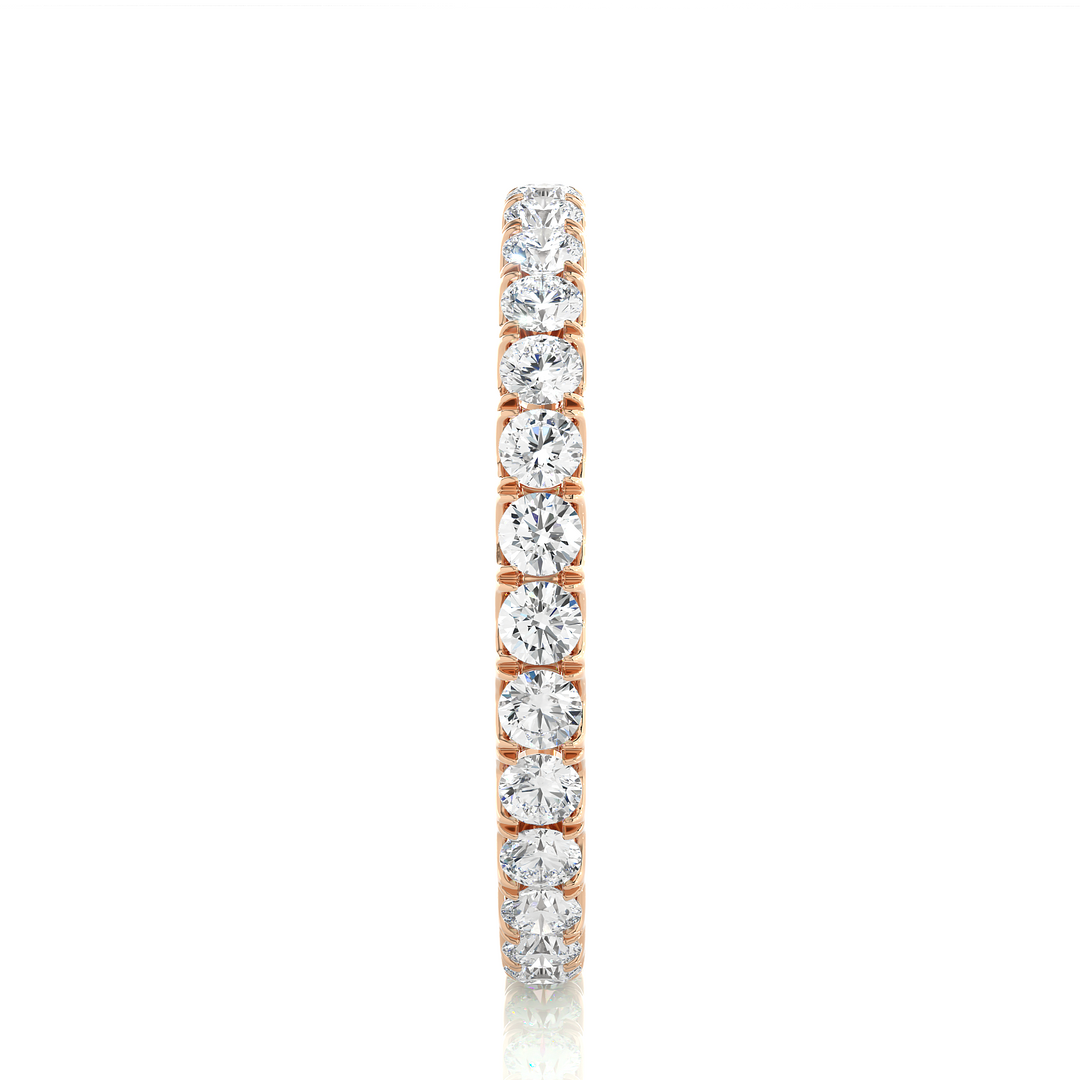 1.50 Carat Scalloped Paved Moissanite Full Eternity Band in Rose Gold For Women's