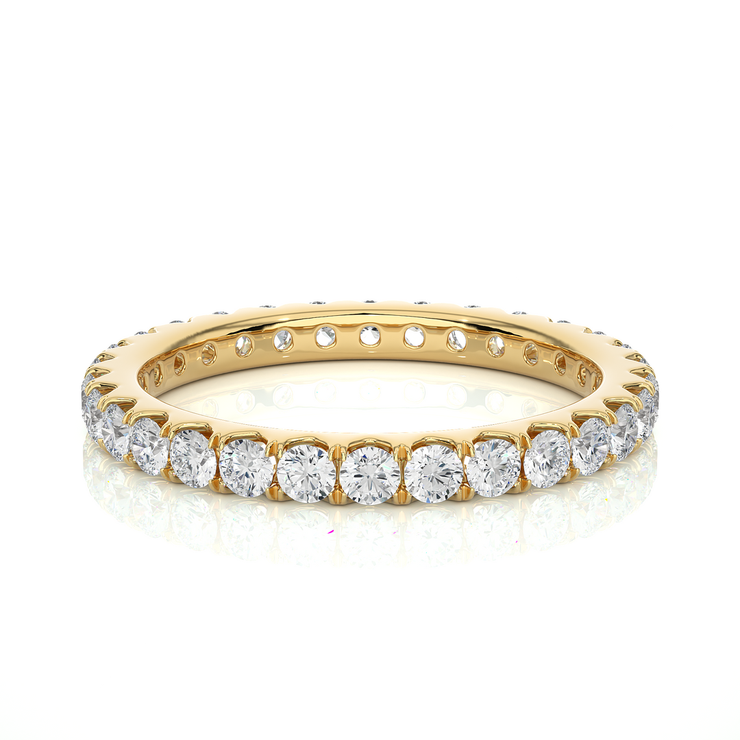1.50 Carat Scalloped Paved Moissanite Full Eternity Band in Silver For Women's