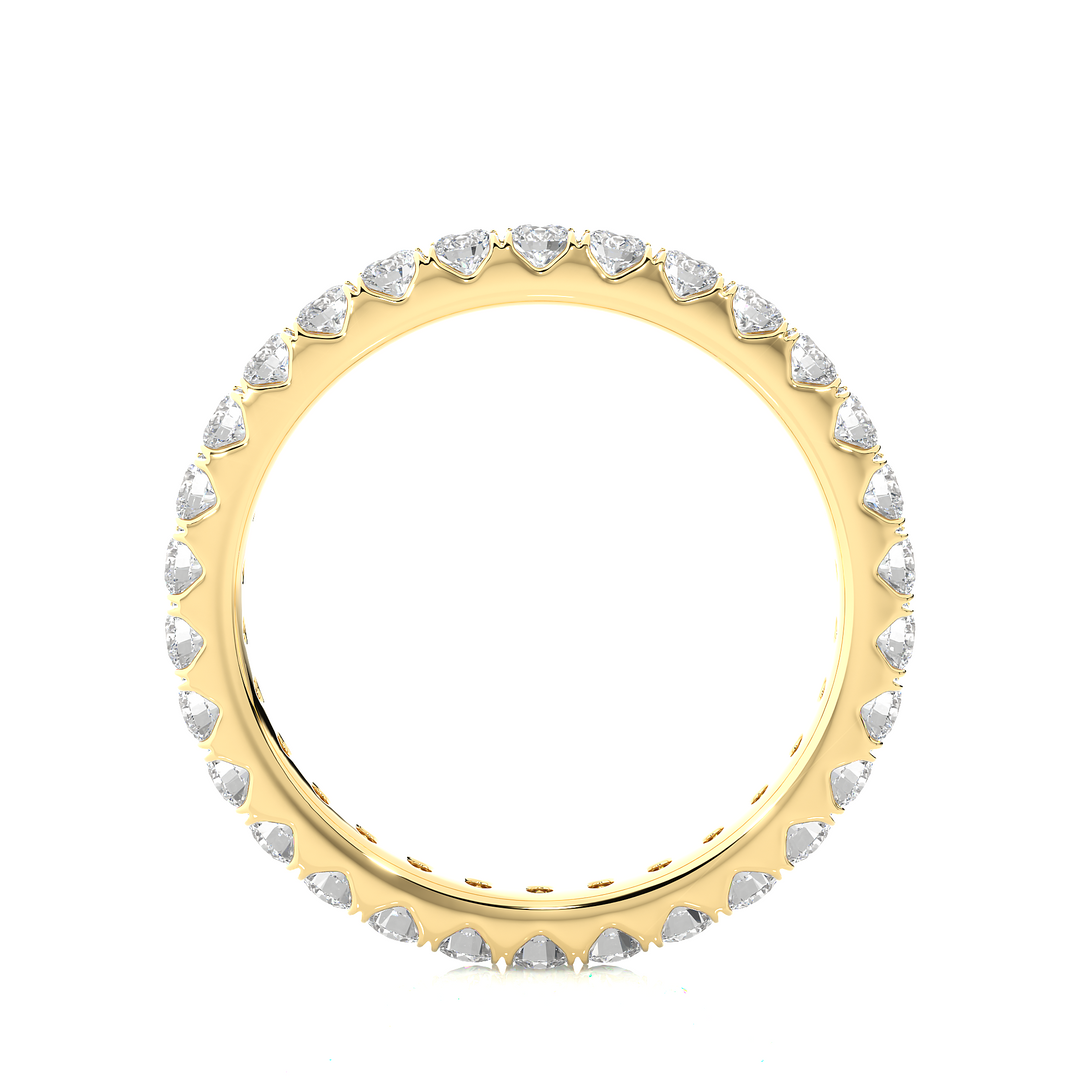 Scalloped Paved Women's Moissanite Eternity Ring yellow gold