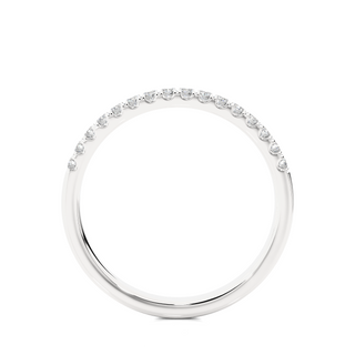 1ct Scalloped Pave Moissanite Half Eternity Band in Silver