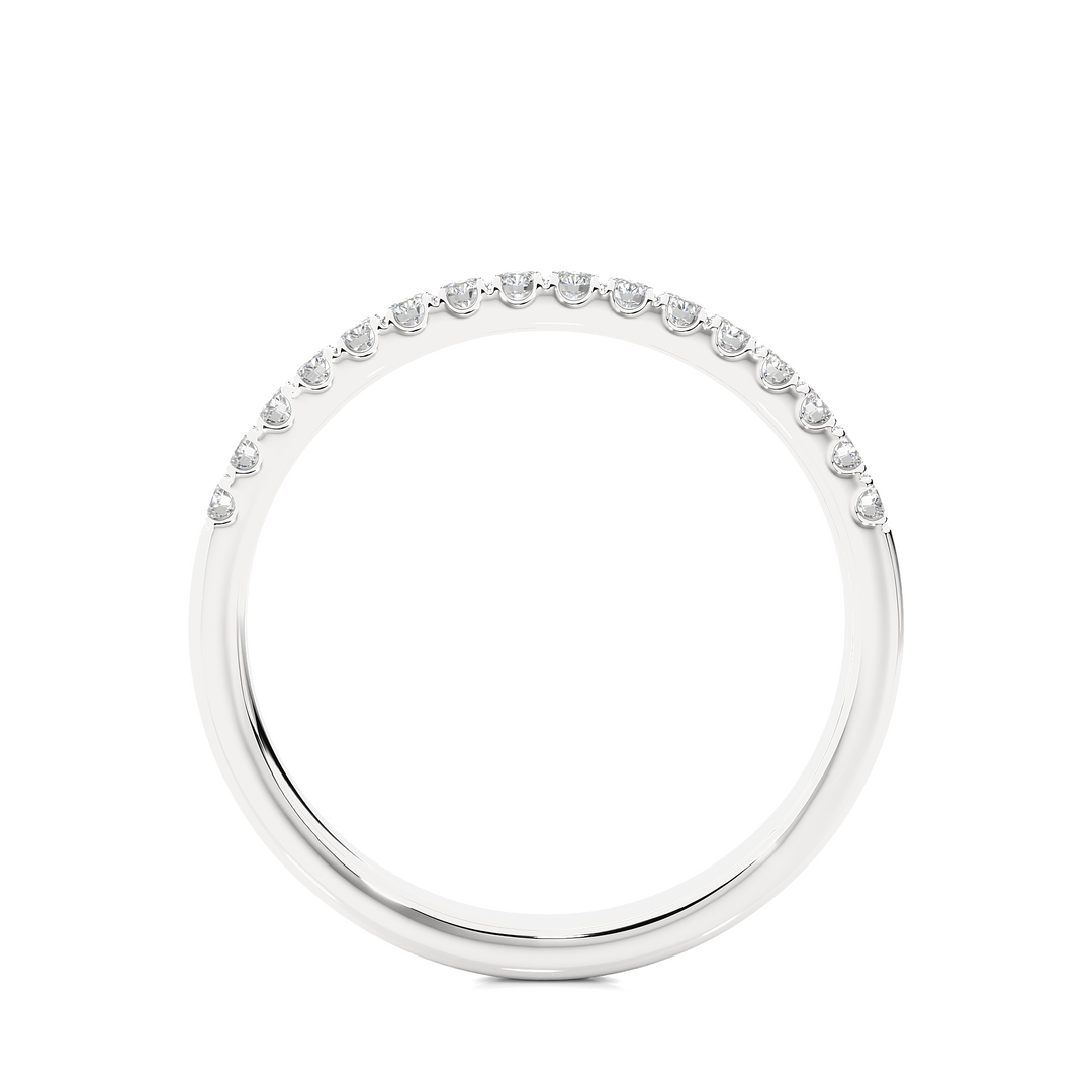 0.50 Carat Moissanite Scalloped Pave Half Eternity Band In White Gold
