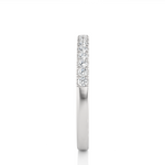 Load image into Gallery viewer, 0.50 Carat Moissanite Scalloped Pave Half Eternity Band In White Gold
