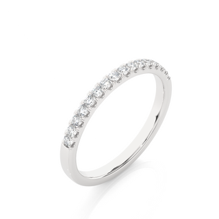 1ct Scalloped Pave Moissanite Half Eternity Band in Silver
