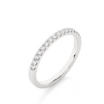 Load image into Gallery viewer, 0.50 Carat Moissanite Scalloped Pave Half Eternity Band In White Gold
