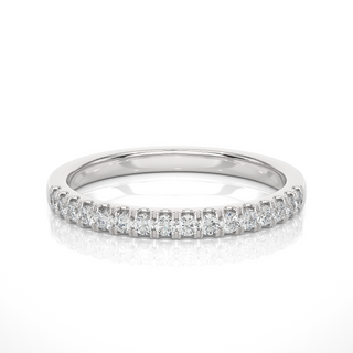 Scalloped pave Moissanite Ring silver