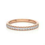 Load image into Gallery viewer, 0.50 Carat Moissanite Scalloped Pave Half Eternity Band In Yellow Gold
