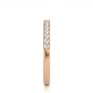 1ct Scalloped Pave Moissanite Half Eternity Band in Rose Gold