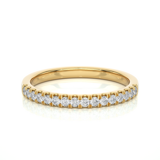 Scalloped pave Moissanite Ring yellow gold