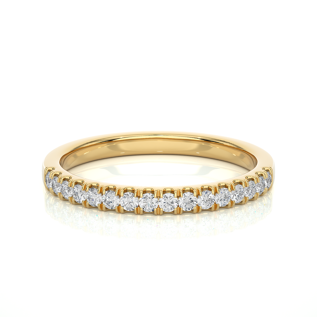 0.50 Carat Moissanite Scalloped Pave Half Eternity Band In Rose Gold