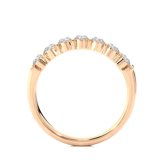 1.75 Ct Seven Stone Bar Setting Moissanite Band in Rose Gold