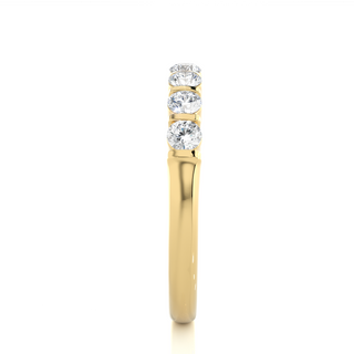 1.75 Ct Seven Stone Bar Setting Moissanite Band in Yellow Gold