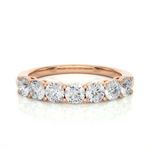 Load image into Gallery viewer, 1 Ct Round Moissanite Seven Stone Half Eternity Band In Silver
