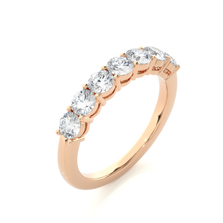 1ct Seven Stone Moissanite Half Eternity Band in Rose Gold