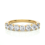 Load image into Gallery viewer, 1 Ct Round Moissanite Seven Stone Half Eternity Band In Silver
