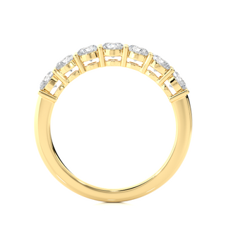1ct Seven Stone Moissanite Half Eternity Band in Yellow Gold