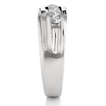 Load image into Gallery viewer, Seven Stone Round Shape Moissanite Ring silver
