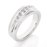 Load image into Gallery viewer, Seven Stone Round Shape Moissanite Ring silver
