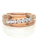 Load image into Gallery viewer, 1.50 Carat Seven Stone Round Shape Moissanite Band in Rose Gold
