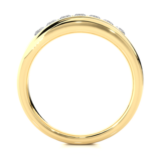 Seven Stone Round Shape Moissanite Ring yellow gold
