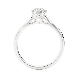 1 Carat Six Prong Moissanite Engagement Ring With Basket Setting in White Gold