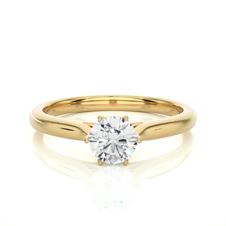 1 Carat Six Prong Moissanite Engagement Ring With Basket Setting in Rose Gold