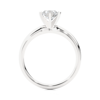 1.50 Ct Six Prong Peg Head Moissanite Engagement Ring in White Gold