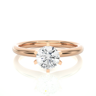 1.50 Ct Six Prong Peg Head Moissanite Engagement Ring in Yellow Gold